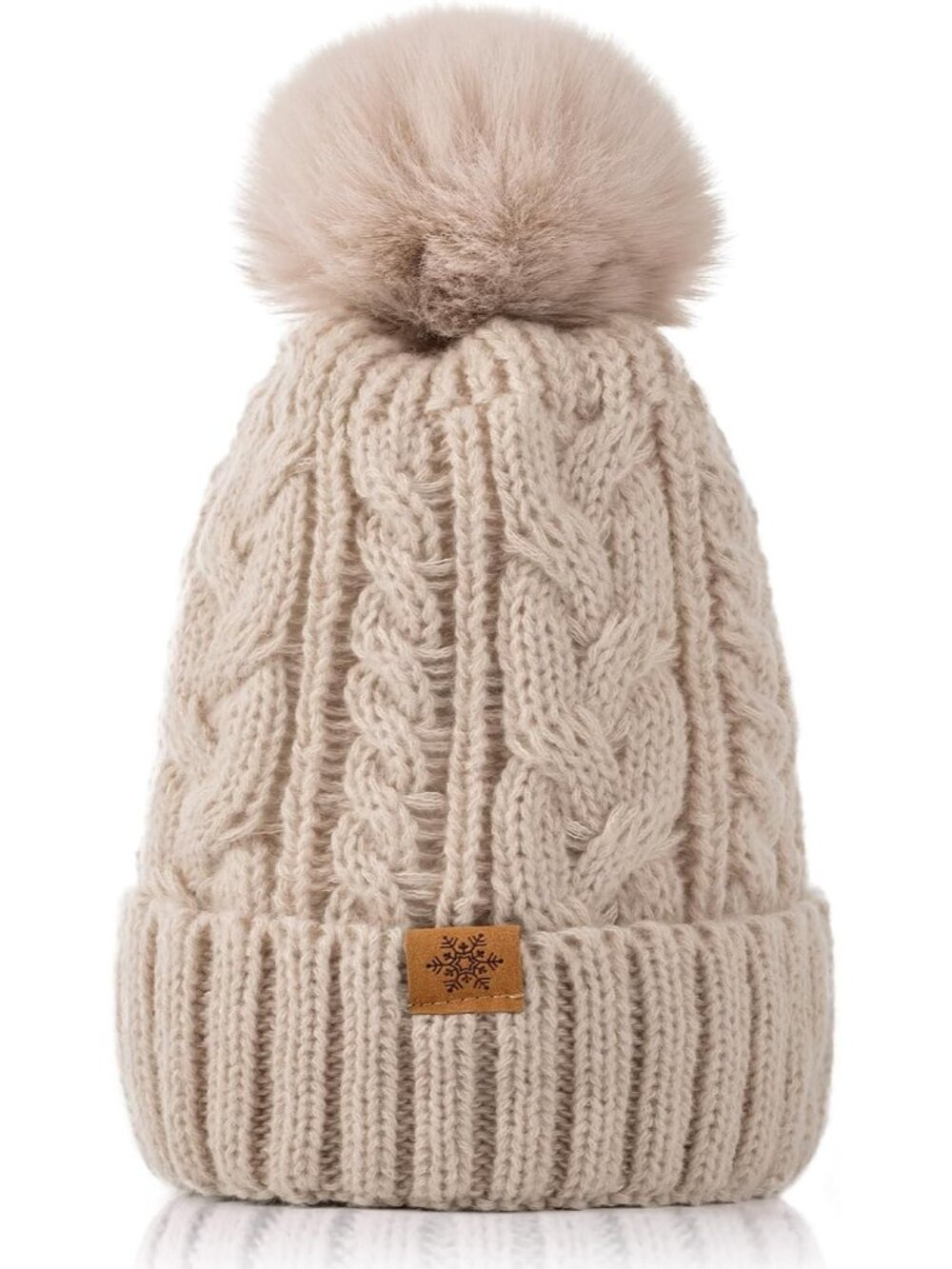 Winter Hats for Women - Fleece Lined Beanie for Women, Warm Winter Hat with Faux